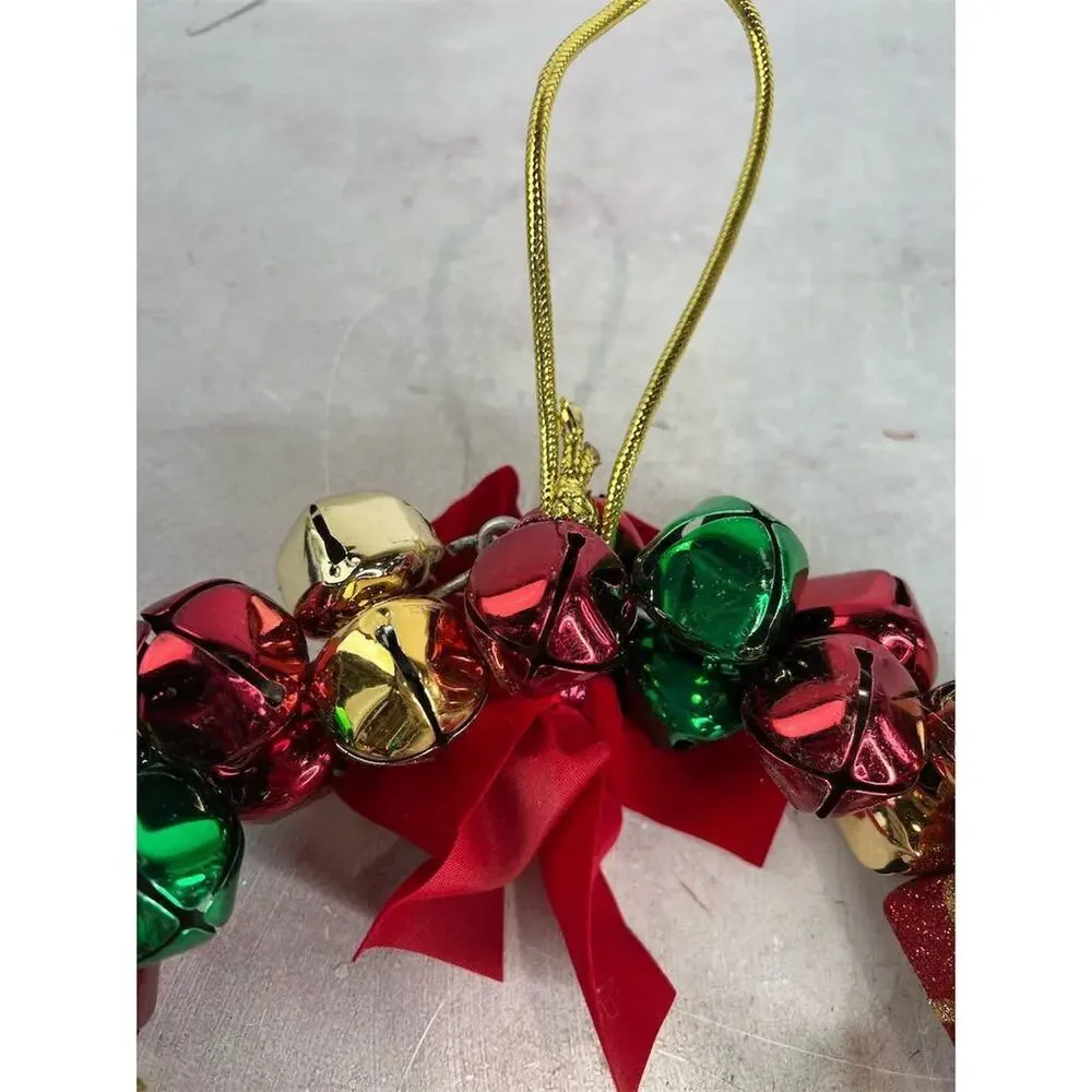 Christmas Jingle Bell‎ Wreath Multicolor Holiday Door Decoration